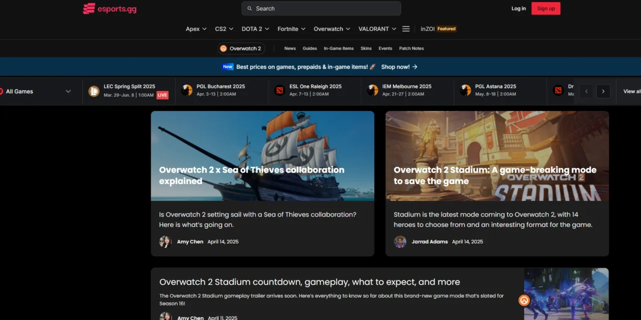 Esports.gg: The Ultimate Hub for Overwatch News, Live Scores, and Pro Insights
