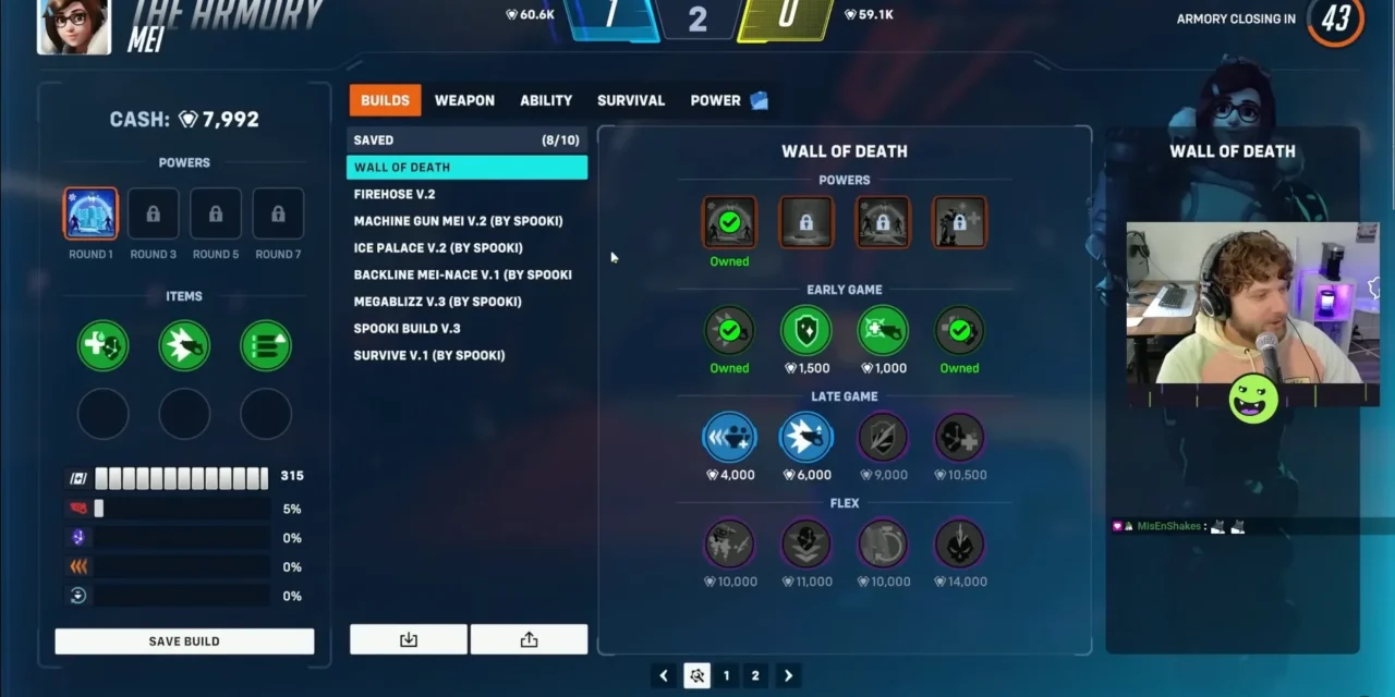 SpookiShow’s “Ice Palace” Mei Build Freezes Out a Burn-Happy Ashe in Overwatch 2 Stadium